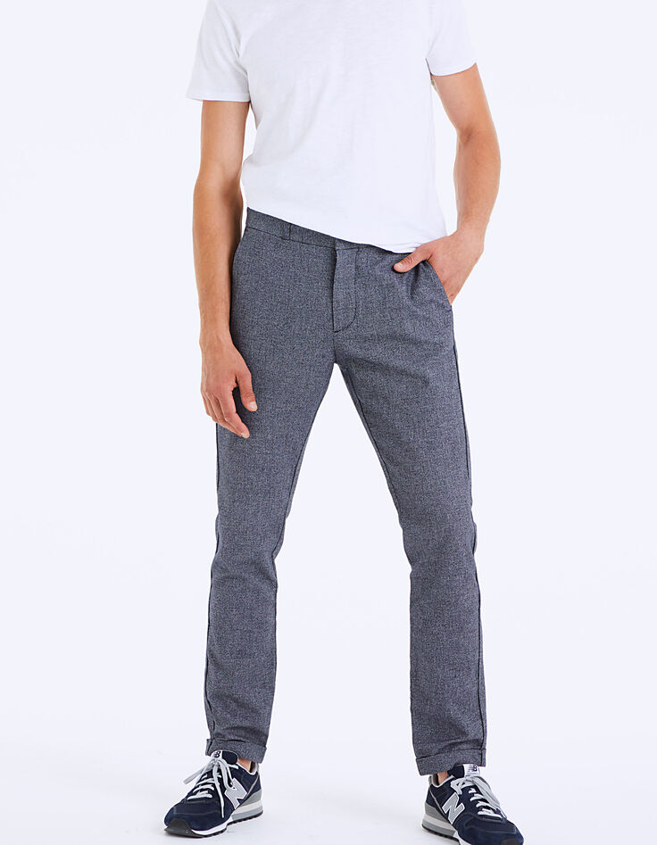 Marine faux-uni slim chino-broek voor heren-2 Marine faux-uni slim chino-broek voor heren-2