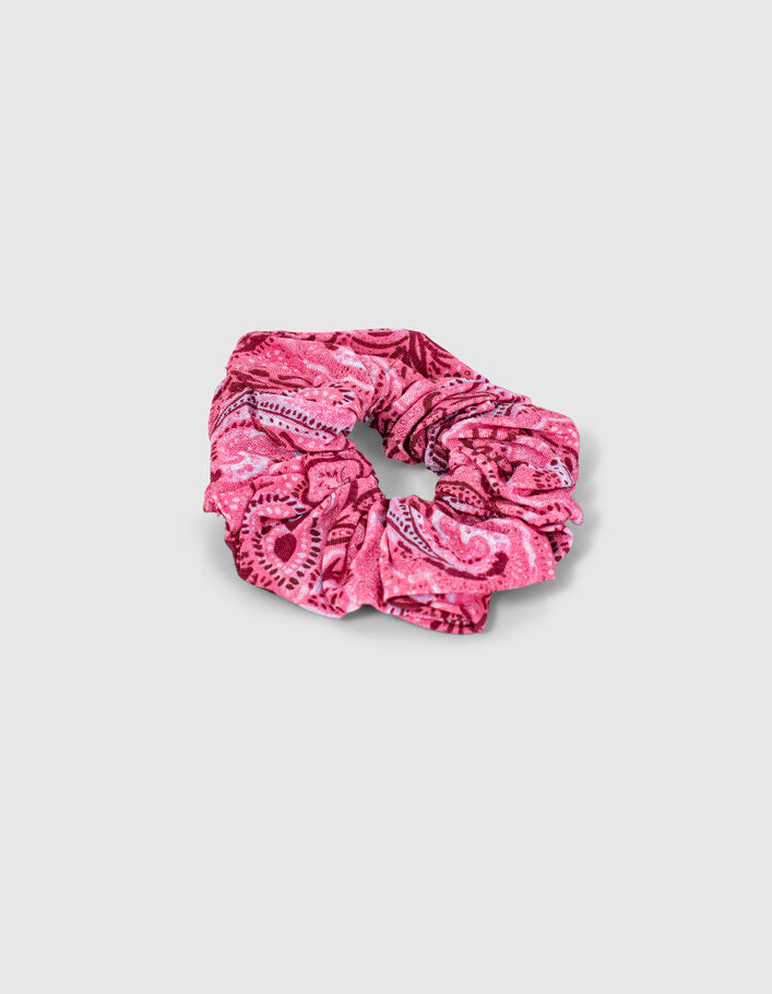 Girls’ fuchsia organic cotton slogan T-shirt + scrunchie - IKKS