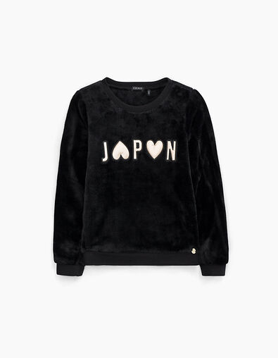 Mädchensweatshirt Japan mit Schriftzügen und Reliefherz - IKKS