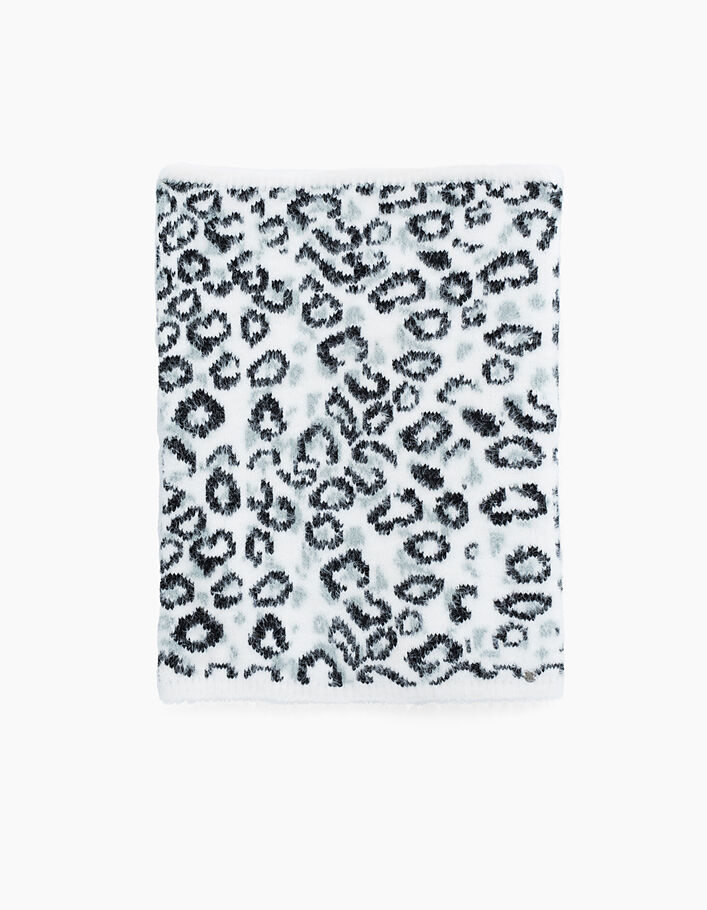 Snood blanc cassé, noir et gris léopard fille - IKKS