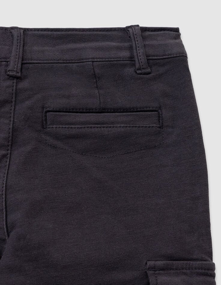 Boys’ black cargo-style straight trousers-8 Boys’ black cargo-style straight trousers-8