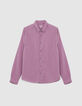 Chemise SLIM rose en voile Homme-1