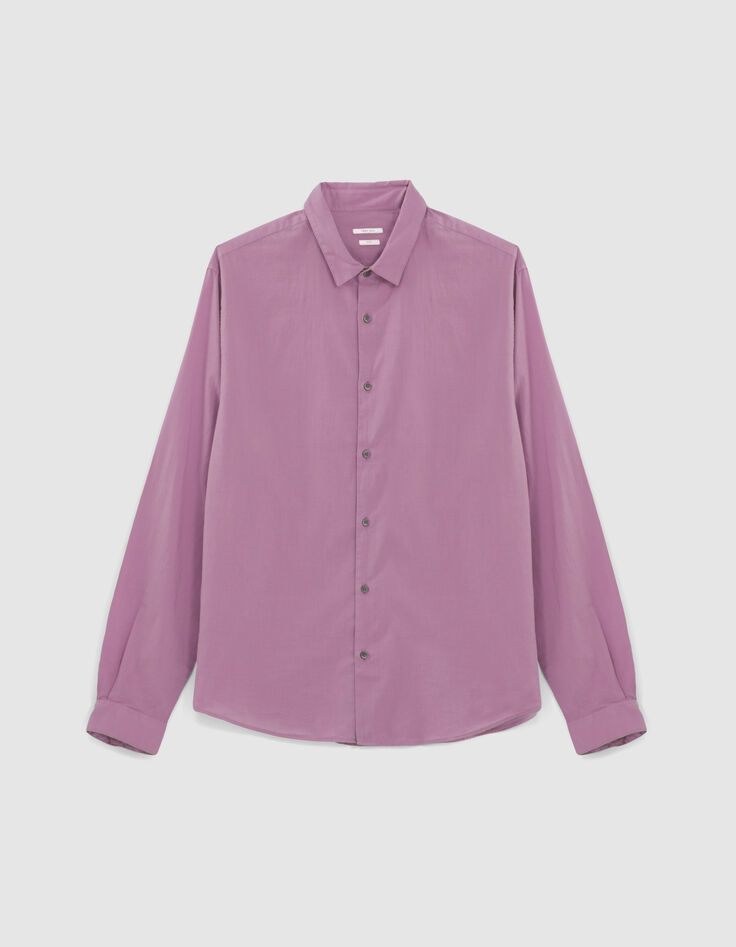 Chemise SLIM rose en voile Homme-1