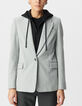 Grey blazer with black hood Women-4