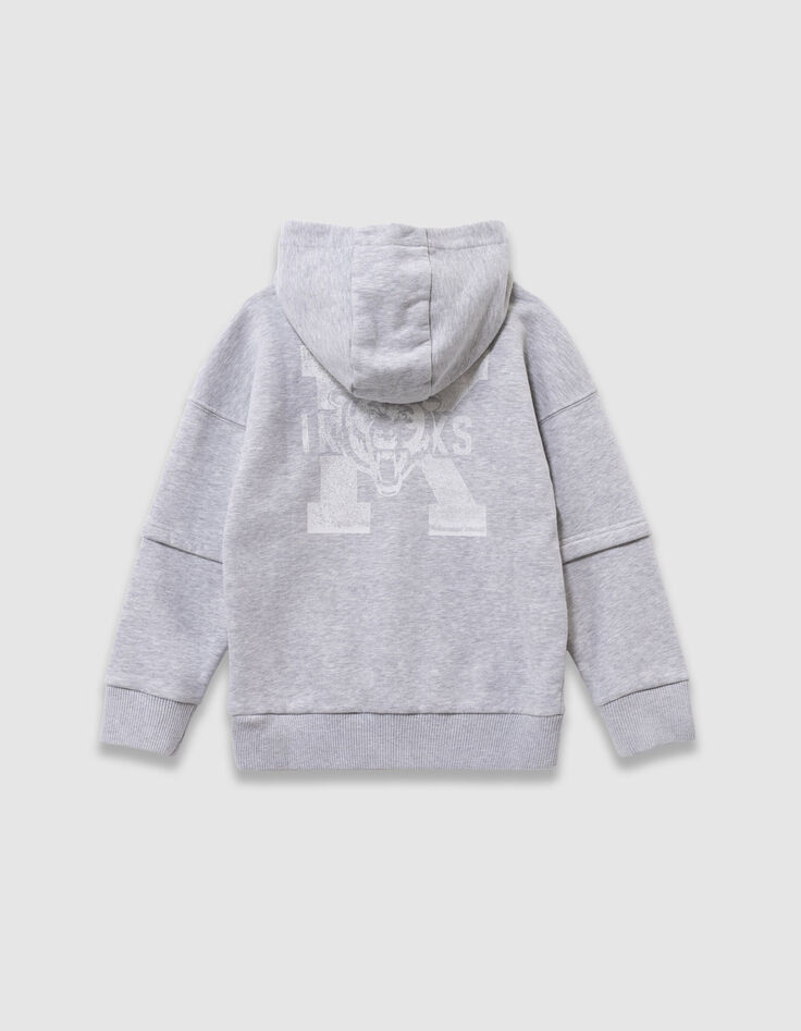 Boys’ grey hoodie with XL image on back-5