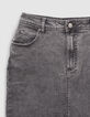 Jupe crayon en jean gris Femme-5