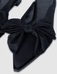 Black flat mules with oversized bow Women-5