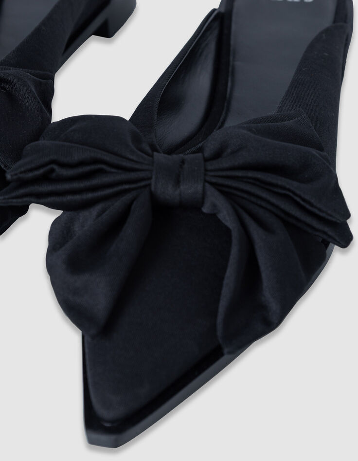 Black flat mules with oversized bow Women-5