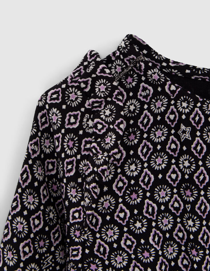 Robe noire imprimé rock Ecovero® bébé fille-4