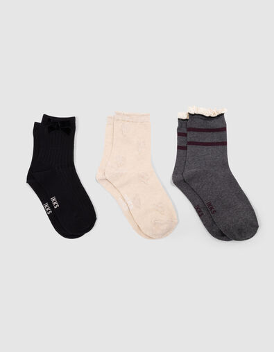 Chaussettes beiges, noires, grises fille - IKKS