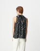 Top sans manches gris imprimé animalier Femme-4