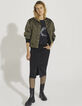 Sous-doudoune courte matelassée oversize kaki femme-6