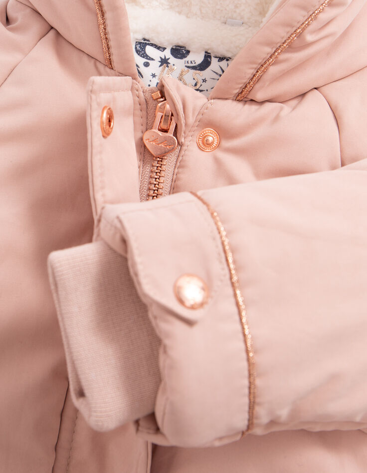 Parka rose fourrée bébé fille-6