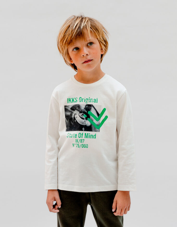 Camiseta crudo algodón spray y espigas niño-1