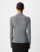 Jersey gris canal&eacute; manga larga Mujer-3