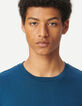 Men’s blue cotton modal short-sleeved T-shirt-4