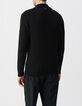 Jersey negro de punto con cuello de camionero para hombre-2
