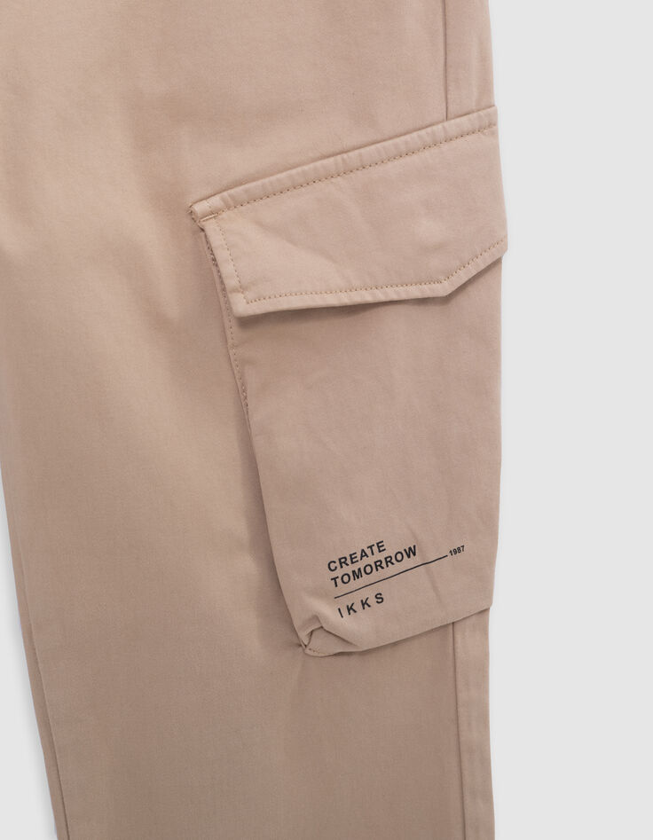 Beige JOGGER-Hose für Jungen mit elastischem Bund-7