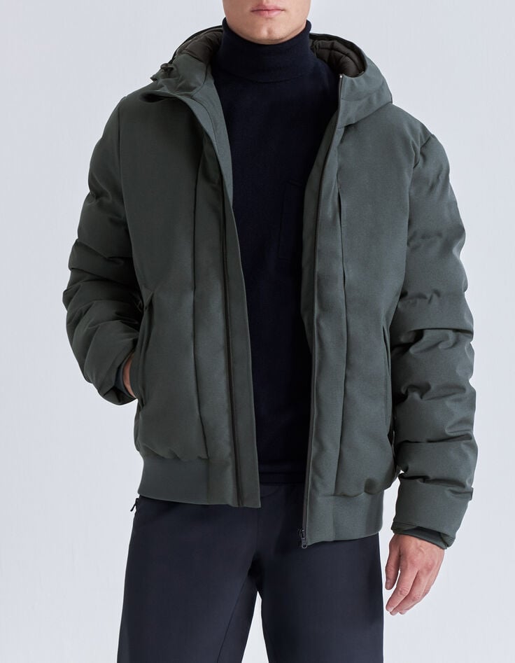 Pufferjas grijs gespikkeld nylon WATERPROOF BREATHABLE-1
