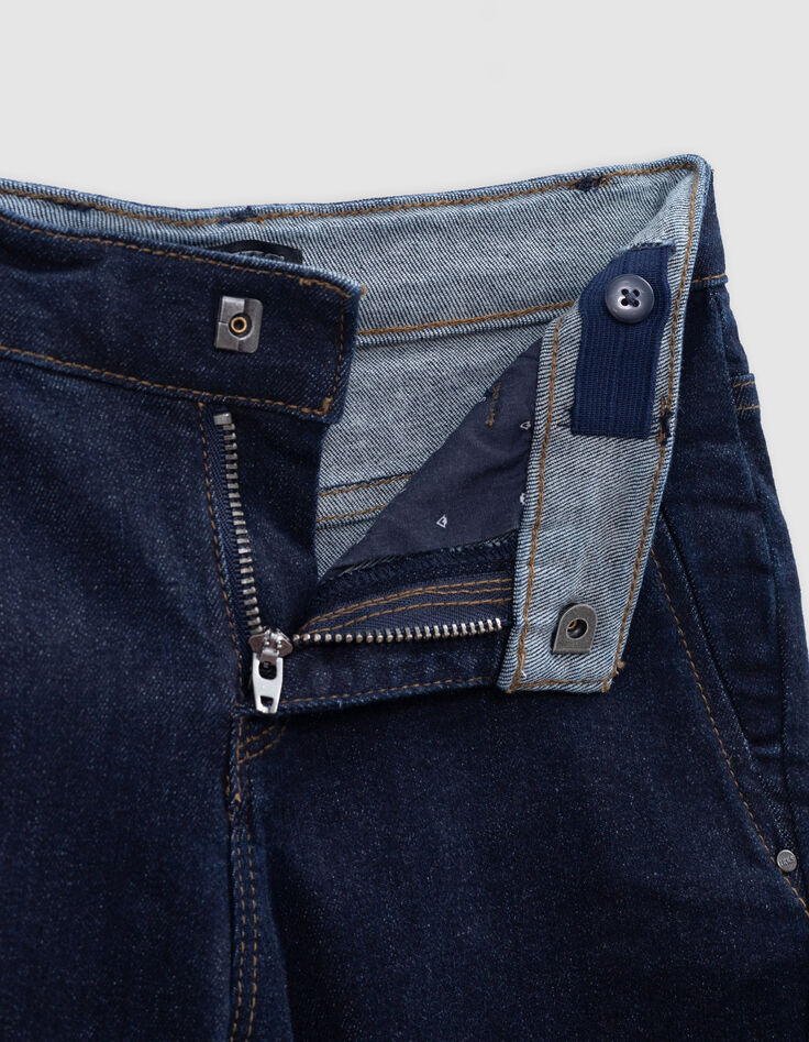 Boys’ upcycled raw denim Bermuda shorts, zipped pockets-7