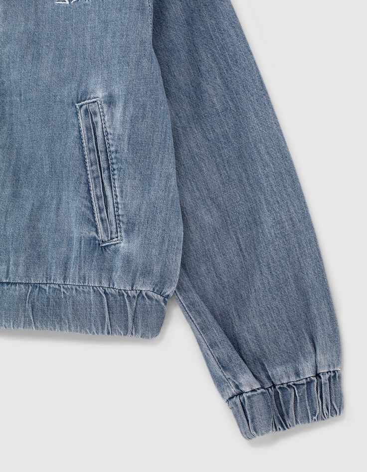 Bomber jean light blue estampado espalda ni&ntilde;a-5