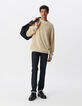 Sweat beige coton bio en éponge Homme-2