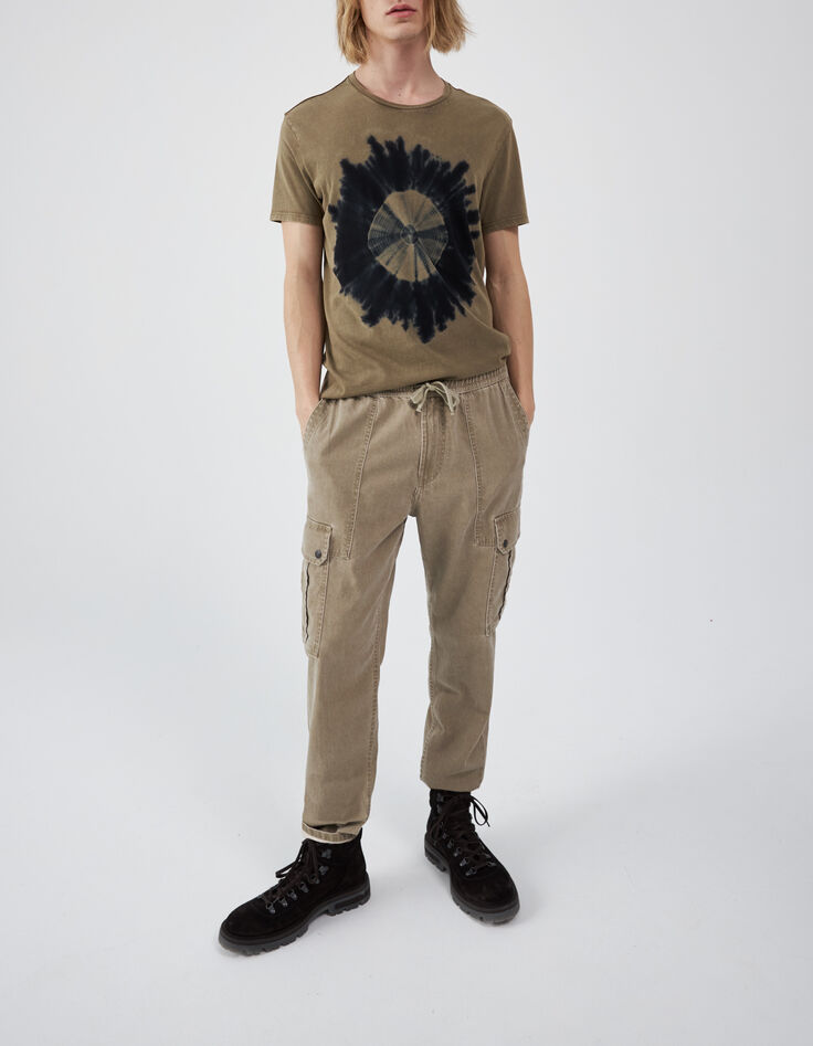 Hellkhaki Tie-Dye-Herren-T-Shirt-5