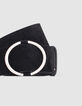 Cinturón para vestido negro con hebilla deslizante mujer-2