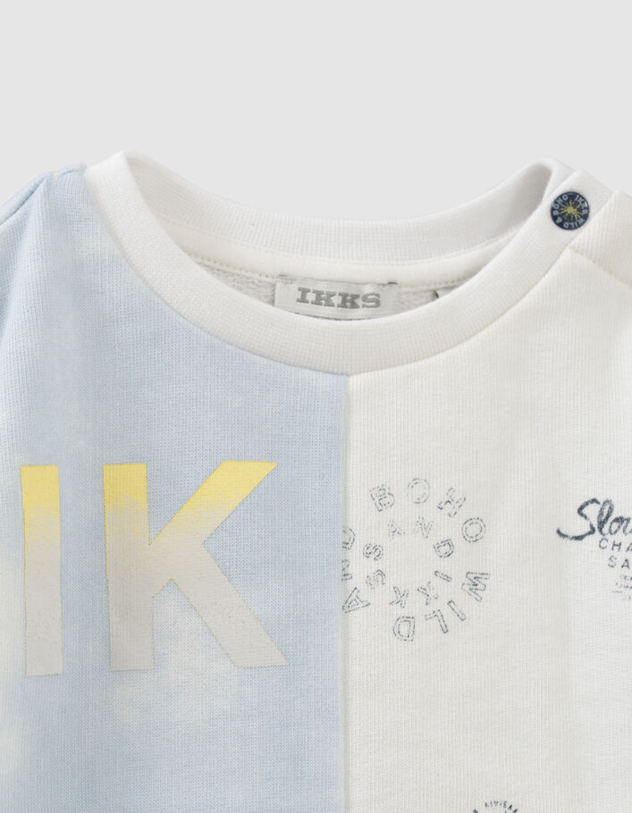 Weißes Sweatshirt mit Tie-Dye-Print für Babyjungen - IKKS