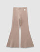 Pantalon flare beige tricot fille-6