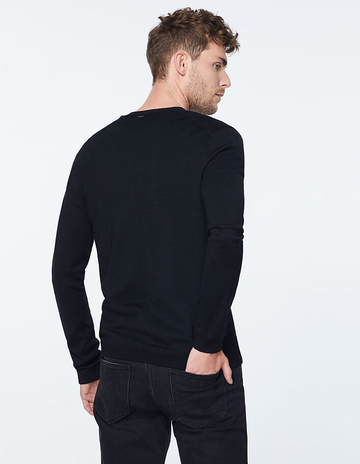 Cardigan noir en tricot avec poches Homme - IKKS