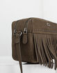 Sac The Messenger en cuir kaki effet reptile femme-3