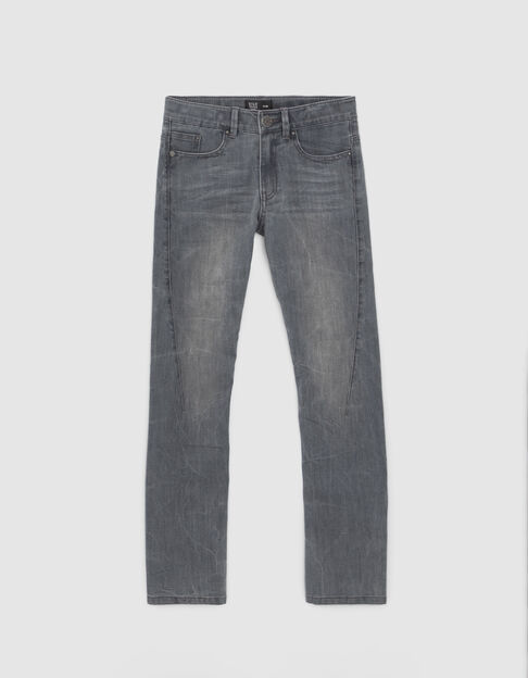 Graue SLIM-Jungenjeans mit Drehnähten