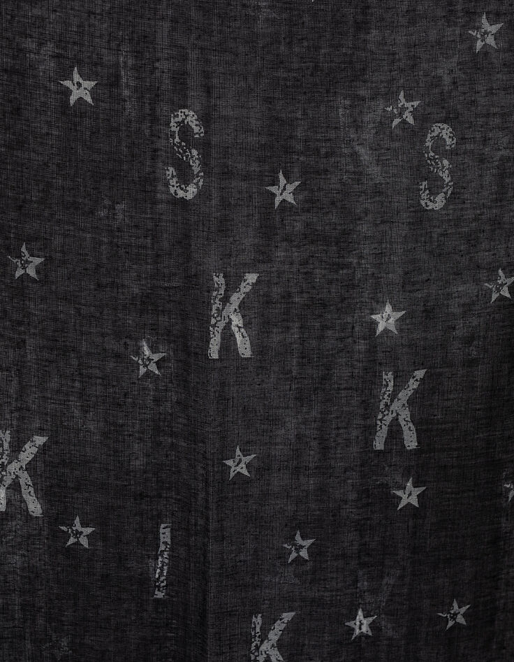 Pañuelo fino doble gasa logo estrellas mujer-3