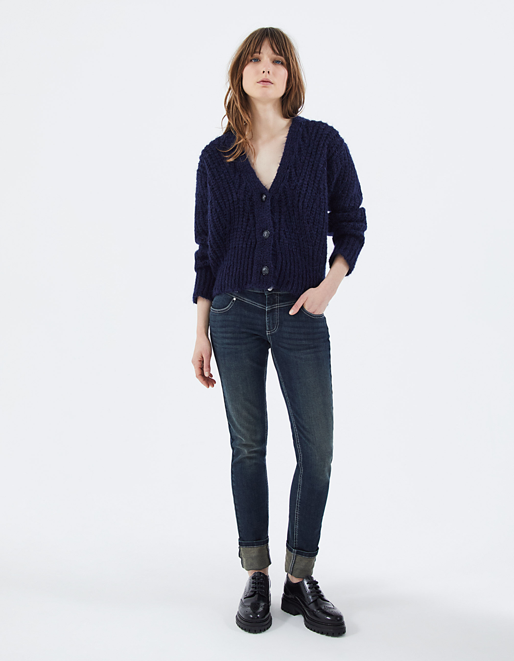 Women s low waist blue sculpt up fit slim jeans