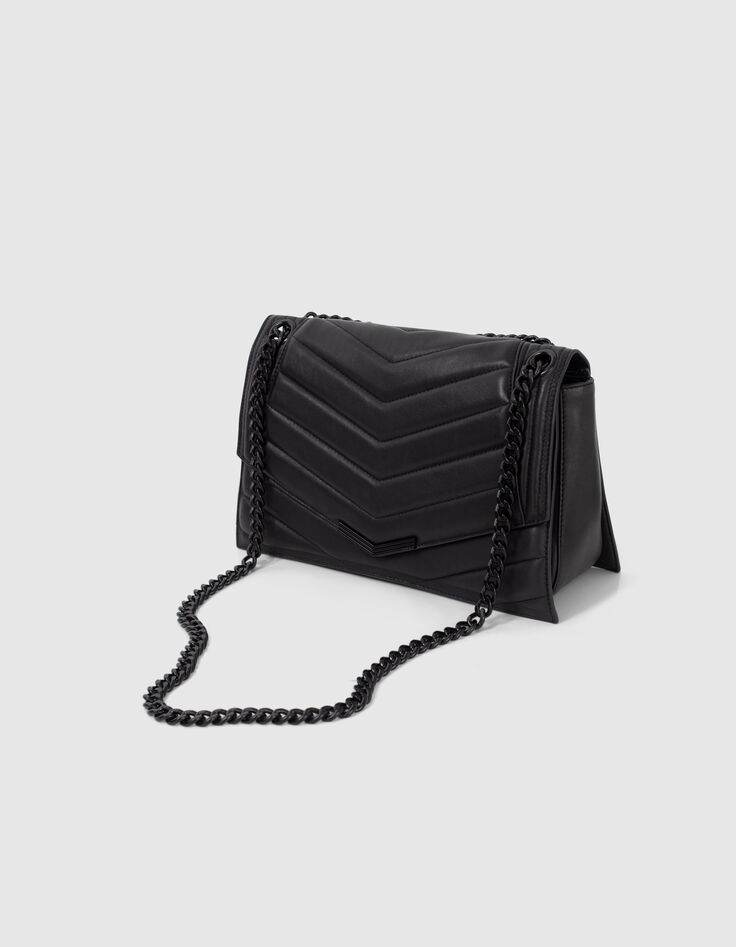 Tas THE 1 Timeless zwart doorstikt leer Maat L Dames-5