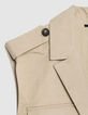 Women's beige sleeveless safari jacket-7