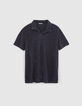 Polo marine en &eacute;ponge Homme-6