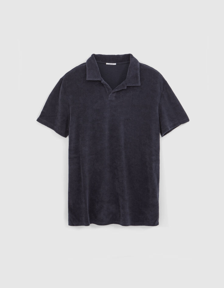 Polo marine en &eacute;ponge Homme-6