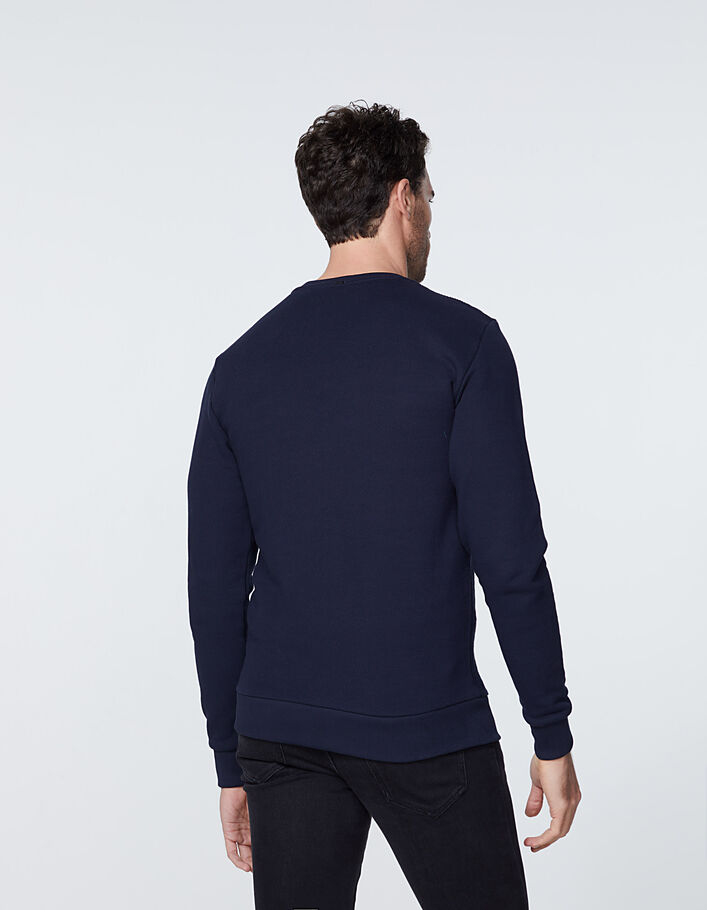 Marineblauwe sweater in visgraattricot Heren - IKKS