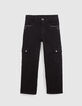 Gerade schwarze Battle-Jeans, Nietendesign für Mädchen-2