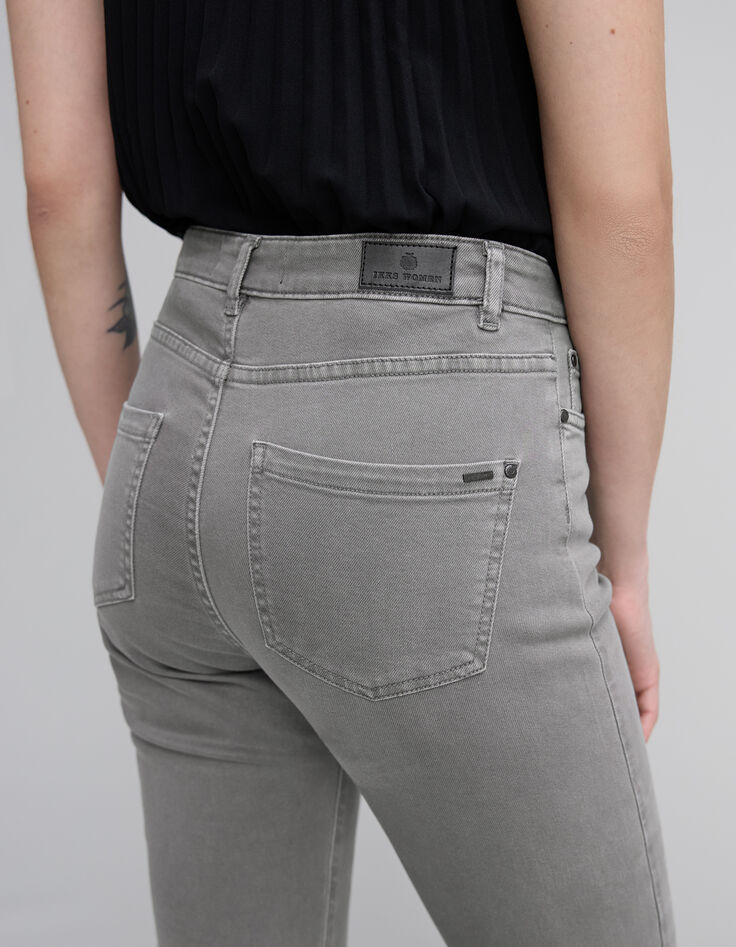 Jean droit tilleul waterless boutonn&eacute; bas frang&eacute;s Femme-6