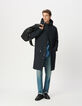 Men&rsquo;s navy mid-length hooded parka-1