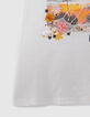 Mädchen-T-Shirt, Biobaumwolle, Motiv Sonnenuntergang, Ecru-5
