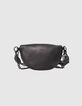 Damen-Bauchtasche THE 1. schwarzes Leder mit Steppn&auml;hten-2