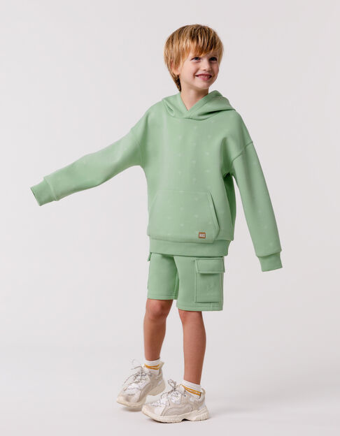 BATTLE Bermuda shorts, green, palm tree pattern, for boy - IKKS