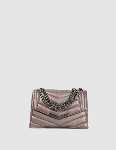 Bolso THE 1 glitter copper cuero metalizado M mujer