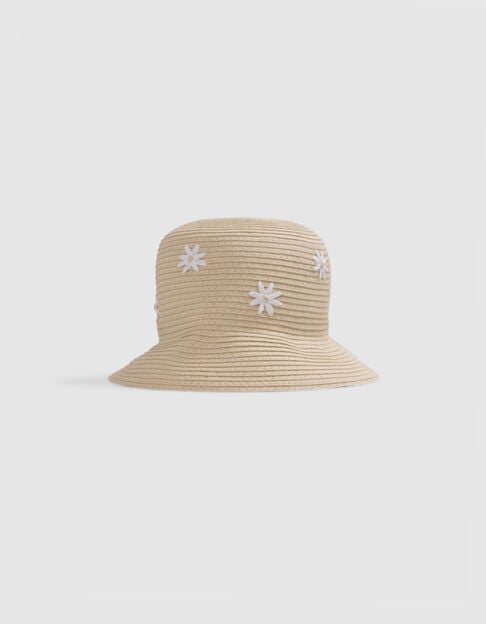 Chapeau beige motifs fleurs fille - IKKS