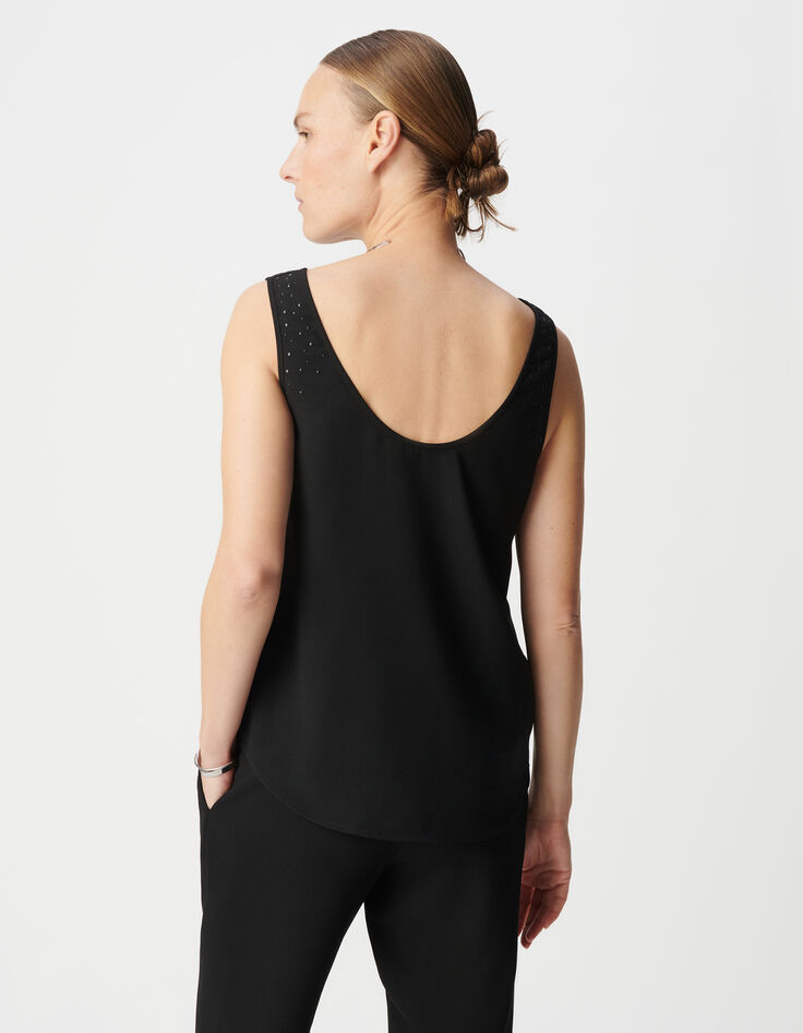 Women’s black recycled studded front/back reversible top-3