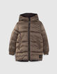 Boys’ black and mocha reversible long padded jacket-2